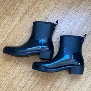 Hunter Refined Low Heel Rain Boots Size 10